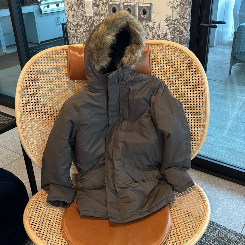 Olive Green Vegan Parka Trench Coat